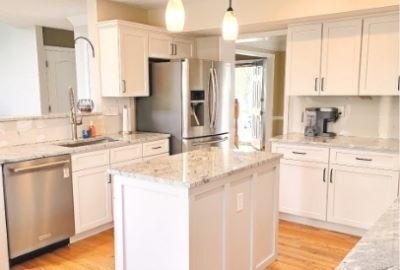 white cabinets in kitchen